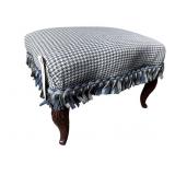 CARVED UPHOLSTERED STOOL