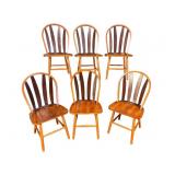 6 ASHLEY FURNITURE BENTWOOD CHERRY FINISH CHAIRS