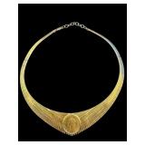 DESIGNER GOLDTONE COIN NECKLACE