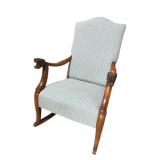 MAHOGANY LION HEAD HIGH BACK ROCKER