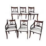 6 SOLID MAHOGANY LYRE BACK CHAIRS