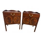2 COUNCIL MAHOGANY INLAID SIDE TABLES