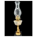 FIGURAL BOY KEROSENE LAMP WITH CHIMNEY