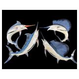 PR OF DECORATIVE SWORD FISH WALL HANGINGS