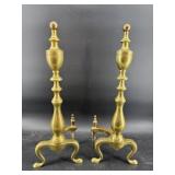 PR OF BRASS ANDIRONS