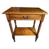 OAK 1 DRAWER TURNED LEG STAND