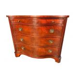 MAHOGANY SERPENTINE FRONT 4 DRAWER CHEST