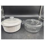 2 PCS CORNINGWARE AND ANCHOR SERVING DISHES