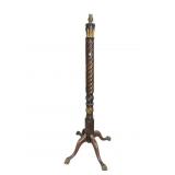 ANTIQUE CARVED TWISTED COLUMN FLOOR LAMP