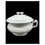 ANTIQUE PORCELAIN CHAMBER POT WITH LID