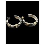 DESIGNER EMMA SKY STAINLESS CRYSTAL HOOP EARRINGS