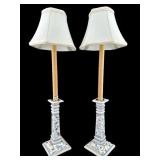 2 PORCELAIN DECORATOR BUFFET LAMPS