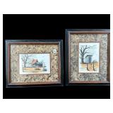 2 TOBACCO BARN FRAMED PHOTOS