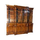 ENGLISH ALL BURLED MONUMENTAL BREAKFRONT CHINA