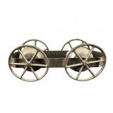 ANTIQUE METAL FOLK ART PULL TOY WITH BELLS