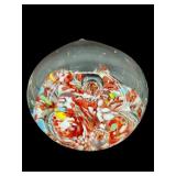 CONFETTI CONTROLLED BUBBLE ART GLASS PAPER WEIGHT
