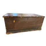 ANTIQUE PINE DOVE TAIL BLANKET BOX
