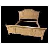 MODERN DESIGN PICKLED FINISH KING SIZE BED