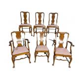 6 19TH CENTURY CHERRY QUEEN ANNE CHAIRS