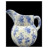 ARTIST SIGNED BLUE AND WHITE SPATTERWARE SMALL