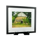 ARTIST SIGNED FRAMED TOBACCO BARN PHOTOGRAPH