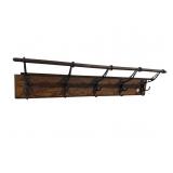 OAK AND IRON HANGING COAT RACK