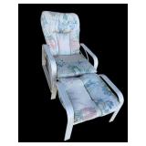 ALUMINUM PATIO ADJUSTABLE CHAIR WITH OTTOMAN