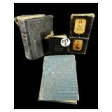 3 PC LOT OF MINIATURE BOOKS AND SMALL SEWING SET