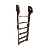 FOLDING SOLID MAHOGANY LIBRARY LADDER