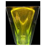 LARGE HEAVY SQUARE ART GLASS VASE
