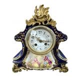 PORCELAIN HAND PAINTED FRENCH SEVRES STYLE CLOCK