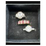 3 PC LOT OF COSTUME JEWELRY RINGS