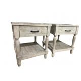 2 RUSTIC DISTRESSED FINISH END TABLES