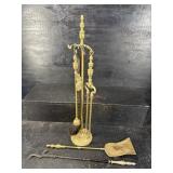 BRASS FIREPLACE TOOL SET