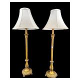2 GOLD BUFFET LAMPS
