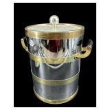 TALL CHROME AND BRASS ICE BUCKET