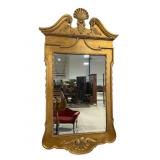 GOLD PAINTED SHELL CARVED MIRROR