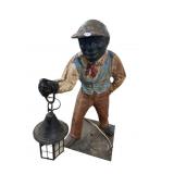 ANTIQUE CAST IRON LAWN JOCKEY