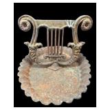CAST IRON ANTIQUE LARGE HARP DESIGN BOOT SCRAPER