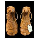 2 CAST IRON HITCHING POST