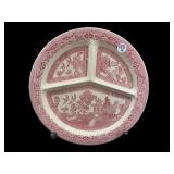 ANTIQUE ENGLAND PINK TRANSFER WILLOW WARE GRILL