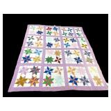 HANDMADE PINWHEEL STAR SUMMER QUILT