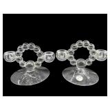 2 CANDLEWICK DOUBLE CRYSTAL CANDLE HOLDERS