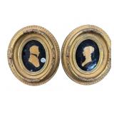2 ANTIQUE OVAL SILHOUETTES