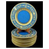 SET OF 12 ROYAL WORCESTER GOLD DECORATED PLATES