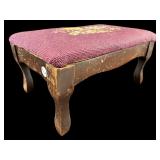 ANTIQUE UPHOLSTERED FOOTSTOOL