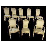 8 KARGES PAINT DECORATED DINING ROOM CHAIRS