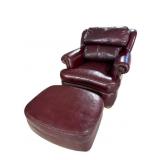 DISTINCTION LEATHER CLUB CHAIR AND OTTOMAN