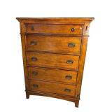 KATHY IRELAND OAK FINISH 5 DRAWER DRESSER