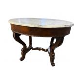 ROSEWOOD 19TH CENT. EMPIRE MARBLE TOP TABLE